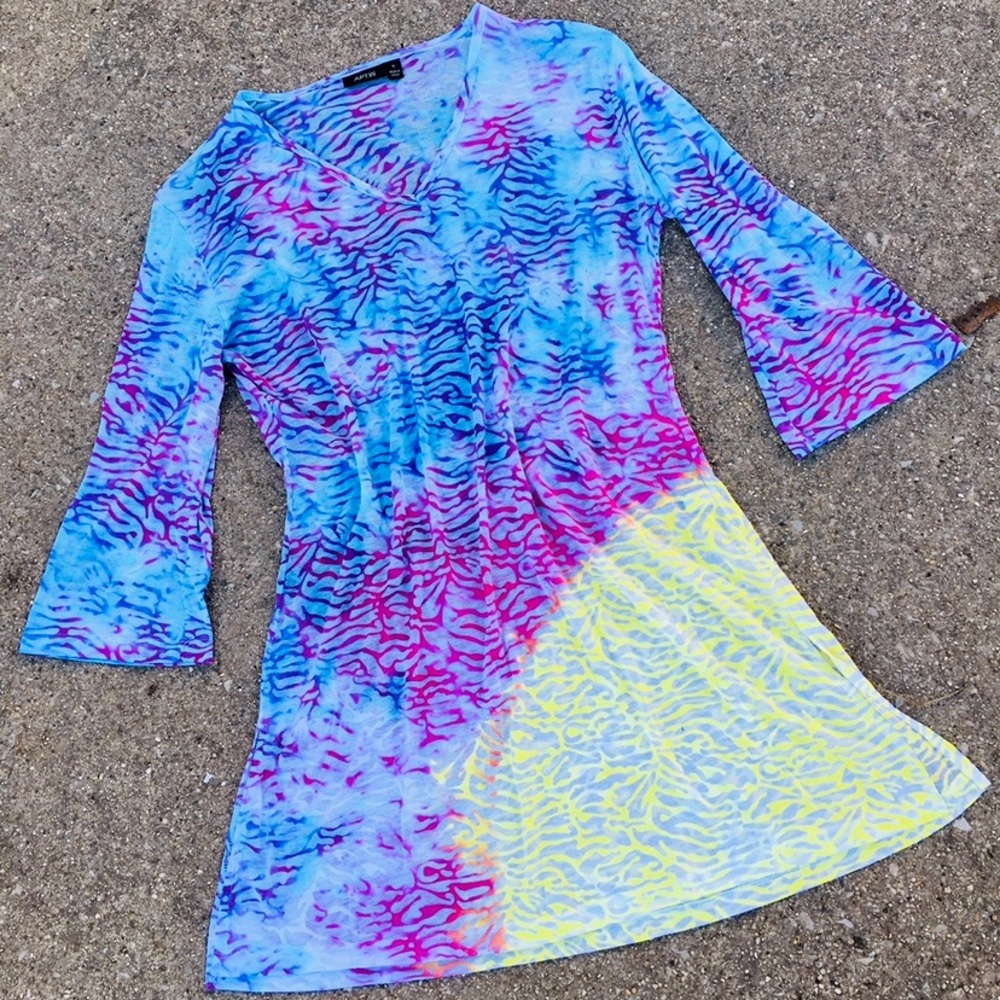 tie dye swim cover dress